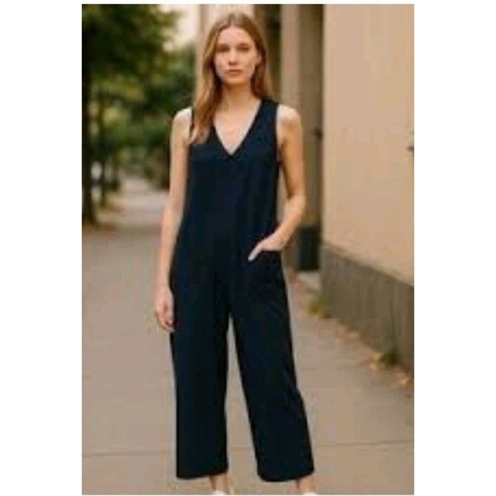 NWT Melrose and Market Navy V-Neck Wide-Leg Jumpsuit XXL